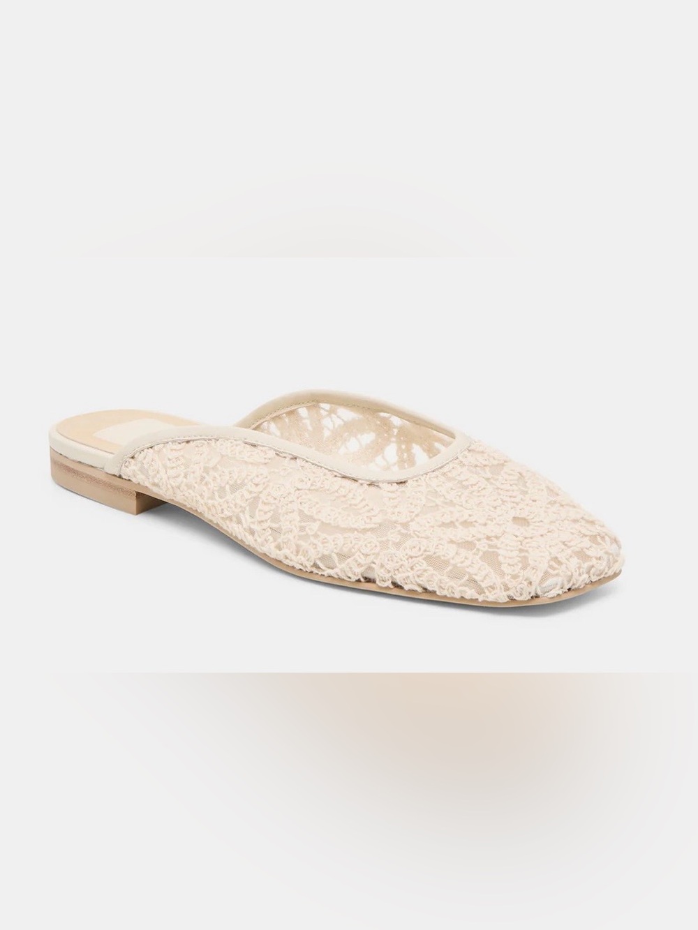 Dolce Vita Ivory Macrame Mesh Flats Mules 7